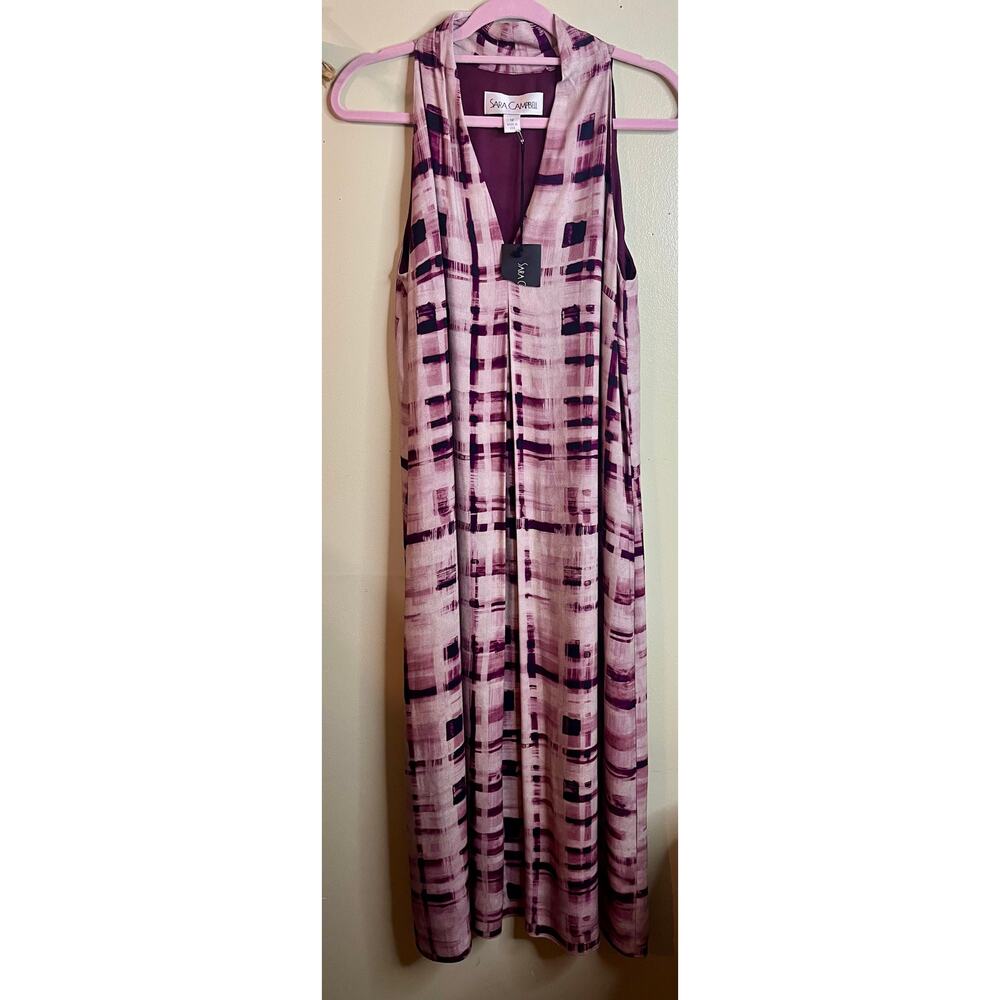 Sara Campbell Long Hadleigh sleeveless abstract print dress,Size 12, MSRP $348